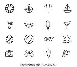 summer hand drawn icon set design illustration, hand drawn style design, designed web and app