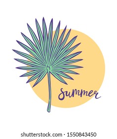Summer. Hand drawn illustration for creative design of posters, cards, banners, websites, prints, etc. Vector image isolated on a white background.