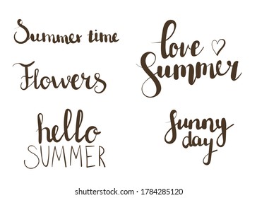 Summer hand drawn lettering. Can be used for greeting cards, posters, invitations, banners, web sites, blogs, flyers, booklets,certificates,stickers