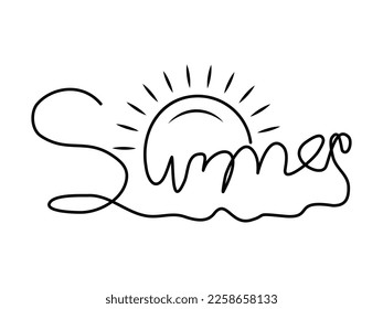 Summer hand drawn lettering design, stylish brush calligraphy design for tshirt design, website cover, poster, and banner design