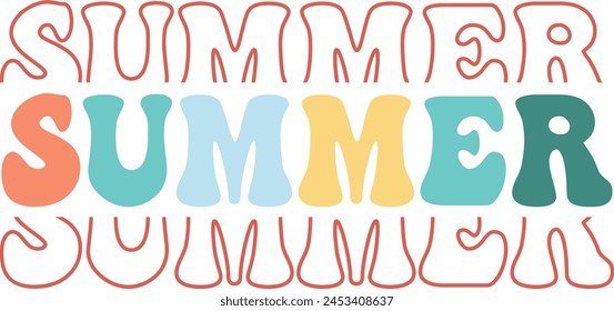 Summer, Summer Hand Drawn Lettering Illustration, EPS File