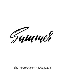 Summer. Hand drawn lettering. Vector illustration. Handwritten inscription.