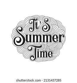 Summer hand drawn lettering with white background