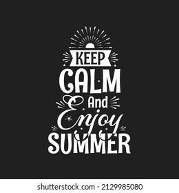 Summer hand drawn,enjoy summer quote free and vector with black background