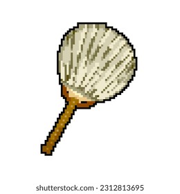 summer hand fan folding game pixel art retro vector. bit summer hand fan folding. old vintage illustration