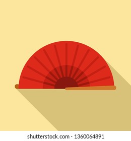 Summer hand fan icon. Flat illustration of summer hand fan vector icon for web design