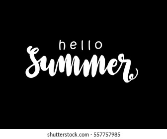 summer. Hand Lettered Quote. Modern Calligraphy