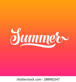Summer hand lettering. Handmade vector calligraphy