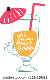 Summer hand lettering quote for your design: cards, posters