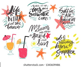 Summer hand lettering quote for your design: cards, posters