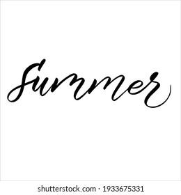 Summer hand lettering vector typography illustration for perint poster label