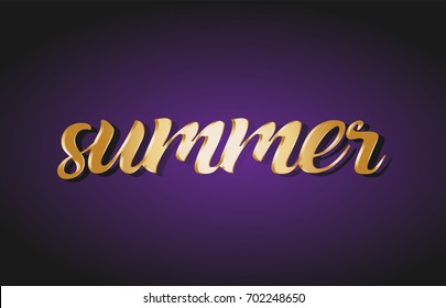 summer hand written text gold golden writing calligraphy calligraphic yellow purple letters background logo postcard banner concept vector creative company icon design template modern