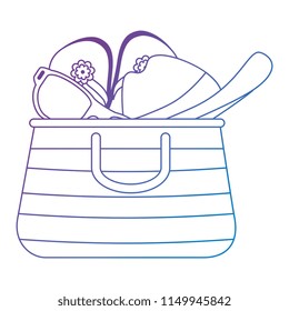 summer handbag with sandals and hat
