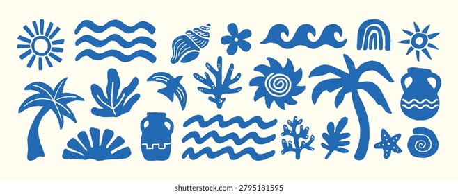 Summer Handdrawn Beach Elements Collection