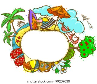 Summer hand-drawn sketch speech bubble