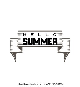 Summer - Handmade template. Isolated vector object logo is a badge for your design