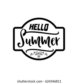 Summer - Handmade template. Isolated vector object logo is a badge for your design