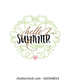 Summer - Handmade template. Isolated vector object logo is a badge for your design