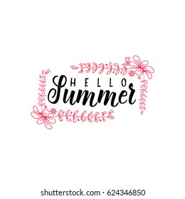 Summer - Handmade template. Isolated vector object logo is a badge for your design