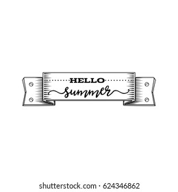 Summer - Handmade template. Isolated vector object logo is a badge for your design
