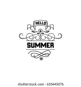 Summer - Handmade template. Isolated vector object logo is a badge for your design