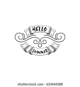 Summer - Handmade template. Isolated vector object logo is a badge for your design