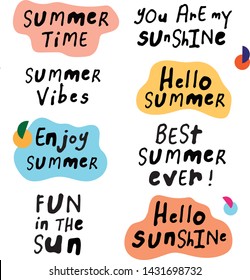 Summer Handwritten quotes with 8 different designs