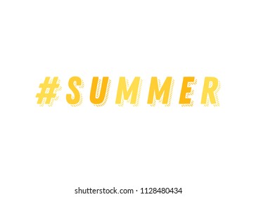 Summer Hashtag Social Media Vector Text Background