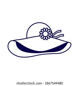 summer hat accerssory line style icon vector illustration design