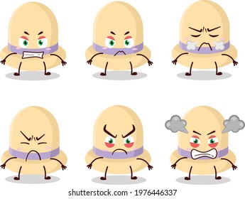 Summer hat cartoon character with various angry expressions