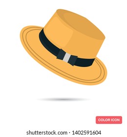Summer hat color flat icon for web and mobile design