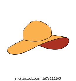 summer hat female isolated icon vector illustration design