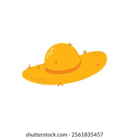 Summer hat flat icon. Isolated on white background. Vector illustration.