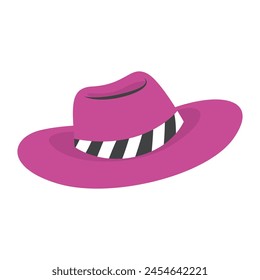 summer hat in flat style icon on white background.
