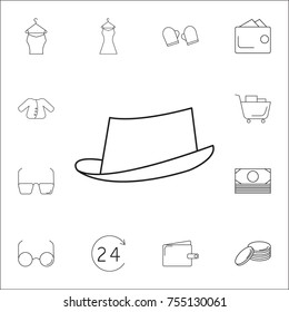 summer hat icon. Set of Shopping element. Premium quality graphic design. Signs, outline symbols collection, simple thin line icon for websites, web design, mobile app on white background