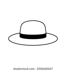 summer hat icon, straw hat