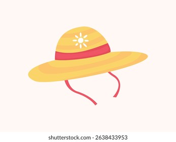 Women’s summer hat icon vector illustration in flat style. Ideal for vacation, beachwear, fashion, travel, and seasonal design themes. Stylish and minimal vector design.