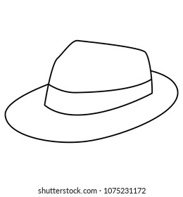 White Background Mens Hat Sketch Lines Stock Vector (Royalty Free ...