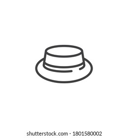 Summer hat line icon. linear style sign for mobile concept and web design. Vintage hat outline vector icon. Symbol, logo illustration. Vector graphics