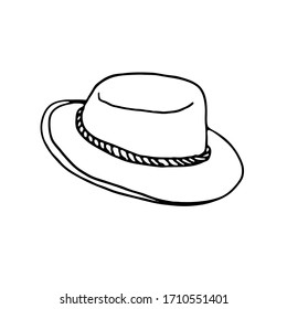 Hut auf weißem Hintergrund. Vektorillustration-Liniengrafik einzeln auf weißem Hintergrund.