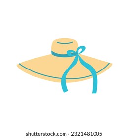 Summer hat with ribbon vector illustration