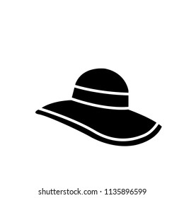 summer hat, sun hat vector icon