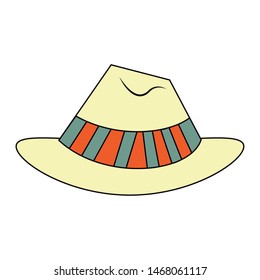 summer hat for travelers symbol isolated Vector design illustration