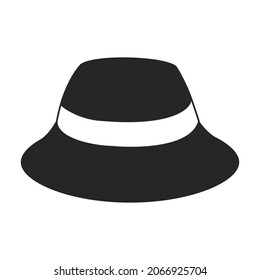 Icono negro vector de sombrero de verano. Ilustración vectorial de la tapa de sol sobre fondo blanco. Icono de ilustración negra aislada de sombrero de verano .