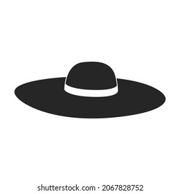 Summer hat vector black icon. Vector illustration sun cap on white background. Isolated black illustration icon of summer hat .