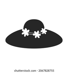 Summer hat vector black icon. Vector illustration sun cap on white background. Isolated black illustration icon of summer hat .