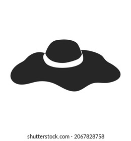 Summer hat vector black icon. Vector illustration sun cap on white background. Isolated black illustration icon of summer hat .