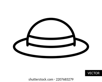 Summer hat vector icon in line style design for website, app, UI, isolated on white background. Editable stroke. EPS 10 vector illustration.