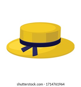 Summer hat vector icon.Cartoon vector icon isolated on white background summer hat.