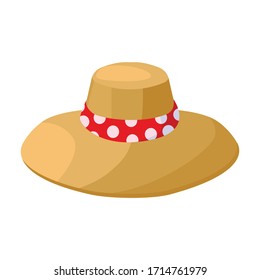 Summer hat vector icon.Cartoon vector icon isolated on white background summer hat.